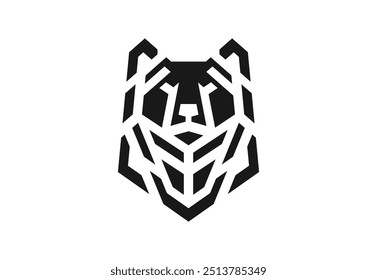 Black Geometric Bear Logo on White Background