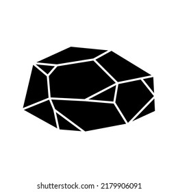 Elemento de diseño de cristal geométrico negro. Ilustración vectorial de cristal geométrico aislada en blanco.