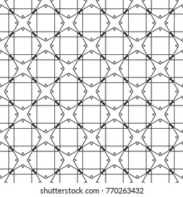 Black geometric design on white background. Seamless pattern for web, textile and wallpapers
