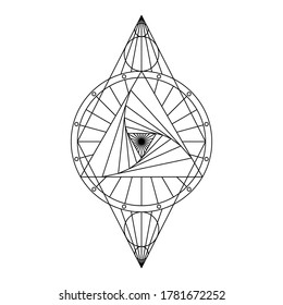 Black geometric element line symbol. Vector illustration