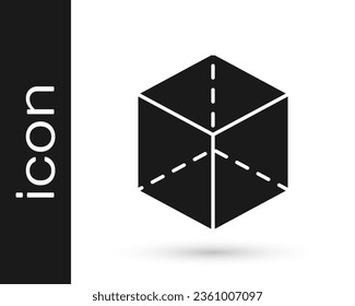 Figura geométrica negra Icono cubo aislado en fondo blanco. Forma abstracta. Ornamento geométrico.  Vector