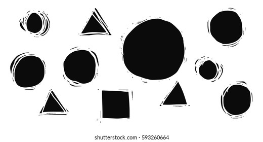 black geometric figures on a white background.
