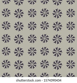 black geometric flower seamless pattern tile.