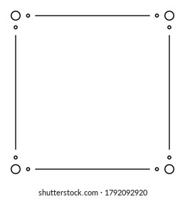 Marco geométrico negro aislado en blanco - Plantilla de estilo Art Deco geométrico para tarjetas de invitación, volantes - Diseño de vectores de línea-arte