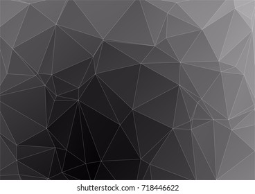 Black geometric graphic abstract polygonal space in dark background with connecting dots and lines, Connection structure, Digital data visualization, Big data vector illustration EPS 10
