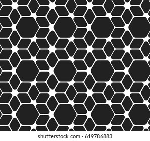 black geometric hexagon background. abstract vector illustration. design for the background, flyers, brochures, fabric clothes, texture, textile. Seamless surface pattern