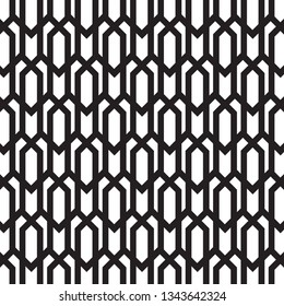 Black geometric of linear on white background. vector pattern. pattern is on swatch panel.