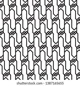 Black geometric of linear on white background. vector pattern. pattern is on swatch panel.