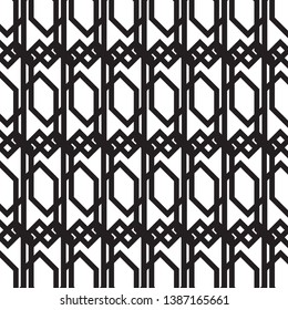 Black geometric of linear on white background. vector pattern. pattern is on swatch panel.