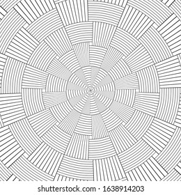 Black geometric lined vector illustration isolated on white background. Creative line pattern for cover. Abstract straight tiny line texture ornament design, repeating tiles. minimalistic shape