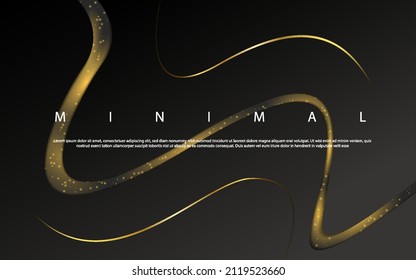 Black geometric luxury background with golden shimmering glitters. Eps10 Vector