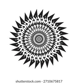 Ilustración de patrón de mandala geométrico negro