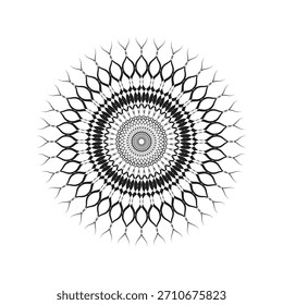 Black Geometric Mandala Pattern Illustration