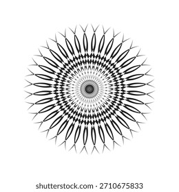 Black Geometric Mandala Pattern Illustration