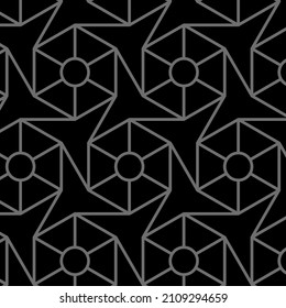 Black geometric ornament. Classic eastern background pattern