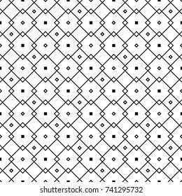 Black geometric ornament on white background. Seamless pattern for web, textile and wallpapers
