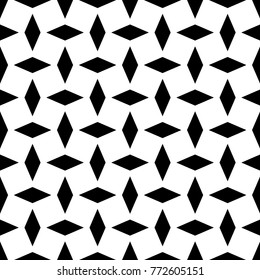 Black geometric ornament on white background. Seamless pattern for web, textile and wallpapers