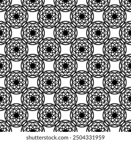 Black Geometric Pattern Abstract Texture Background. Seamless. Tile. Wallpaper. Illustration. Vintage