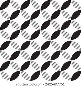 Black geometric pattern Bauhaus style. The pattern is great for pockets, dishes, clothes, stickers, and decoration notebooks or packaging. It is a vector illustration.