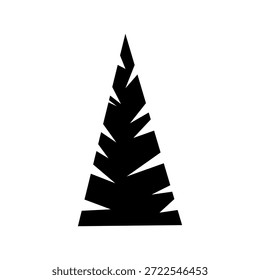 black geometric pine tree silhouette icon, flat design. Vector illustration