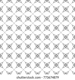 Black geometric print on white background. Seamless pattern for web, textile and wallpapers