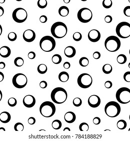 Black geometric print on white background. Seamless pattern for web, textile and wallpapers