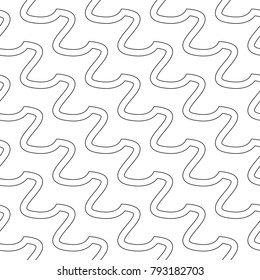 Black geometric print on white background. Seamless pattern for web, textile and wallpapers