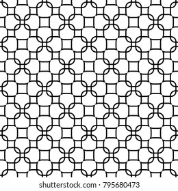 Black geometric print on white background. Seamless pattern for web, textile and wallpapers