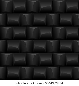 Black geometric repeat tile. Seamless pattern for backgrounds, wallpaper, web banners.
