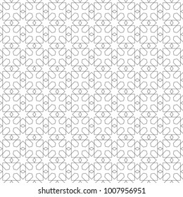 Black geometric seamless pattern on white background. Ornament for web, textile and wallpapers