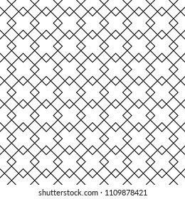 Black geometric seamless pattern on white background. Ornament for web, textile and wallpapers