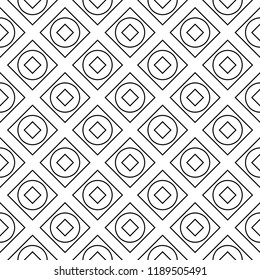Black geometric seamless pattern on white background. Ornament for web, textile and wallpapers