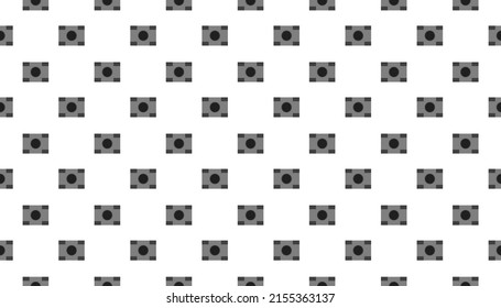 Black Geometric Seamless Pattern on White Background.