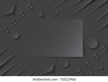 Black geometric shape minimal paper cut style.Abstract background layout template for book covers,brochures,posters and flyers.Vector illustration.