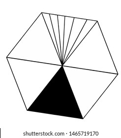 black geometric shape on white background