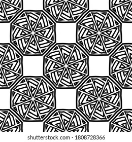 Black geometric shapes on a white background. Broken lines. Striped structure. Vector illustration for web design or print.