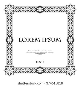 Black geometric square frame in classic style