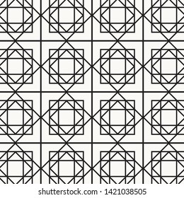 Black geometric of squares and triangles. vector pattern. Pattern is on swatch panel. 