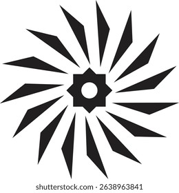 Black Geometric Starburst Pattern and Graphic art