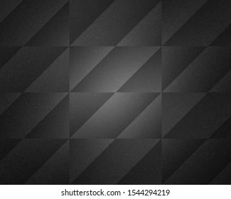 Black geometric texture background. Dark color. Grunge texture. Empty background with spotlight. Vector illustration. 