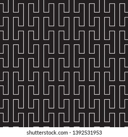 Black geometric of thick linear on white background. vector pattern. pattern is on swatch panel.