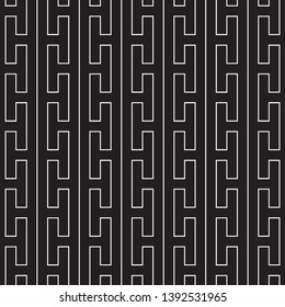 Black geometric of thick linear on white background. vector pattern. pattern is on swatch panel.