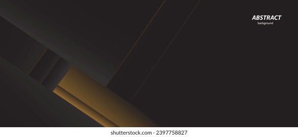 Black geometric vector background overlapping on gold space for text and background design