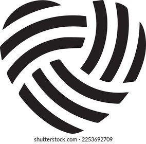 Black Geometrical shape Heart Vector on isolated background
