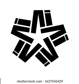 Black geometrical vector abstract artistic star sign icon silhouette isolated on white background.