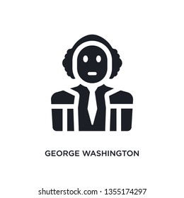 black george washington isolated vector icon. simple element illustration from united states concept vector icons. george washington editable logo symbol design on white background. can be use for