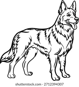 Black German shepherd vector art