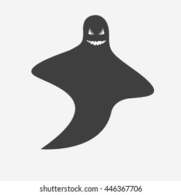 Black Ghost icon. Happy Halloween