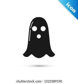 Black Ghost icon isolated on white background. Happy Halloween party.  Vector Illustration