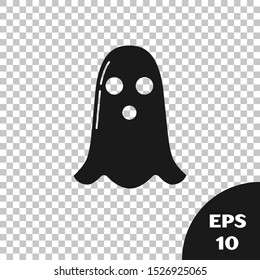 Black Ghost icon isolated on transparent background. Happy Halloween party.  Vector Illustration